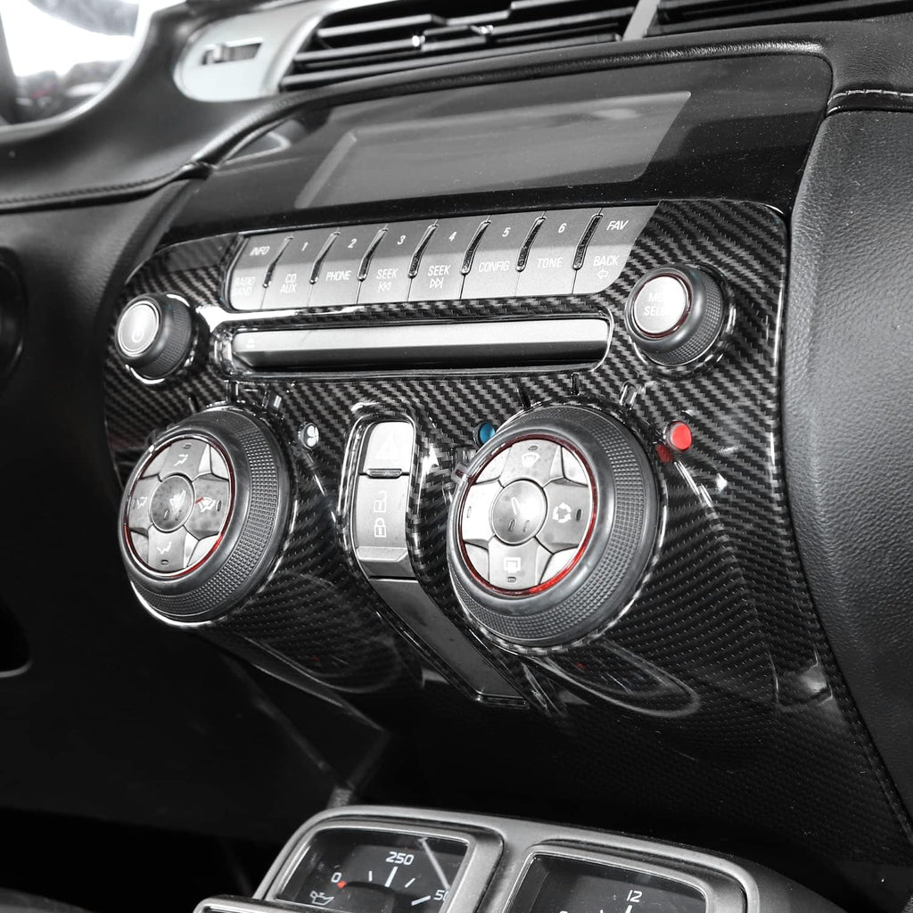 Carbon Fiber Center Console Dashboard Radio Panel Trim for Chevrolet Camaro Pack of 2 X67181