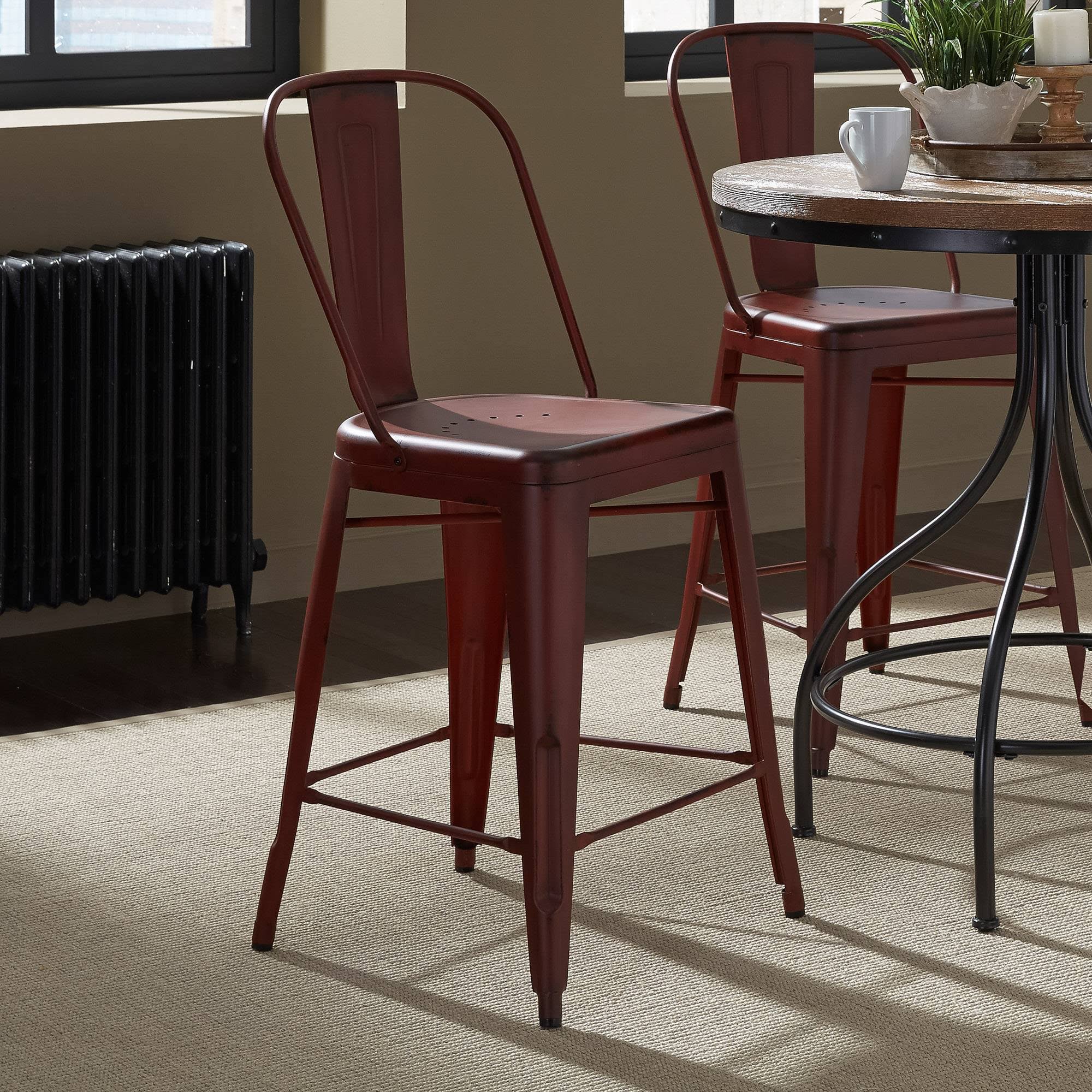 Red Back Counter Stool Set of 2 W33596
