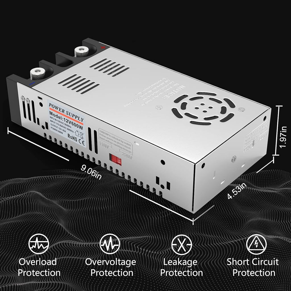12V 600W 50A DC Switch Transformer Power Supply P1114