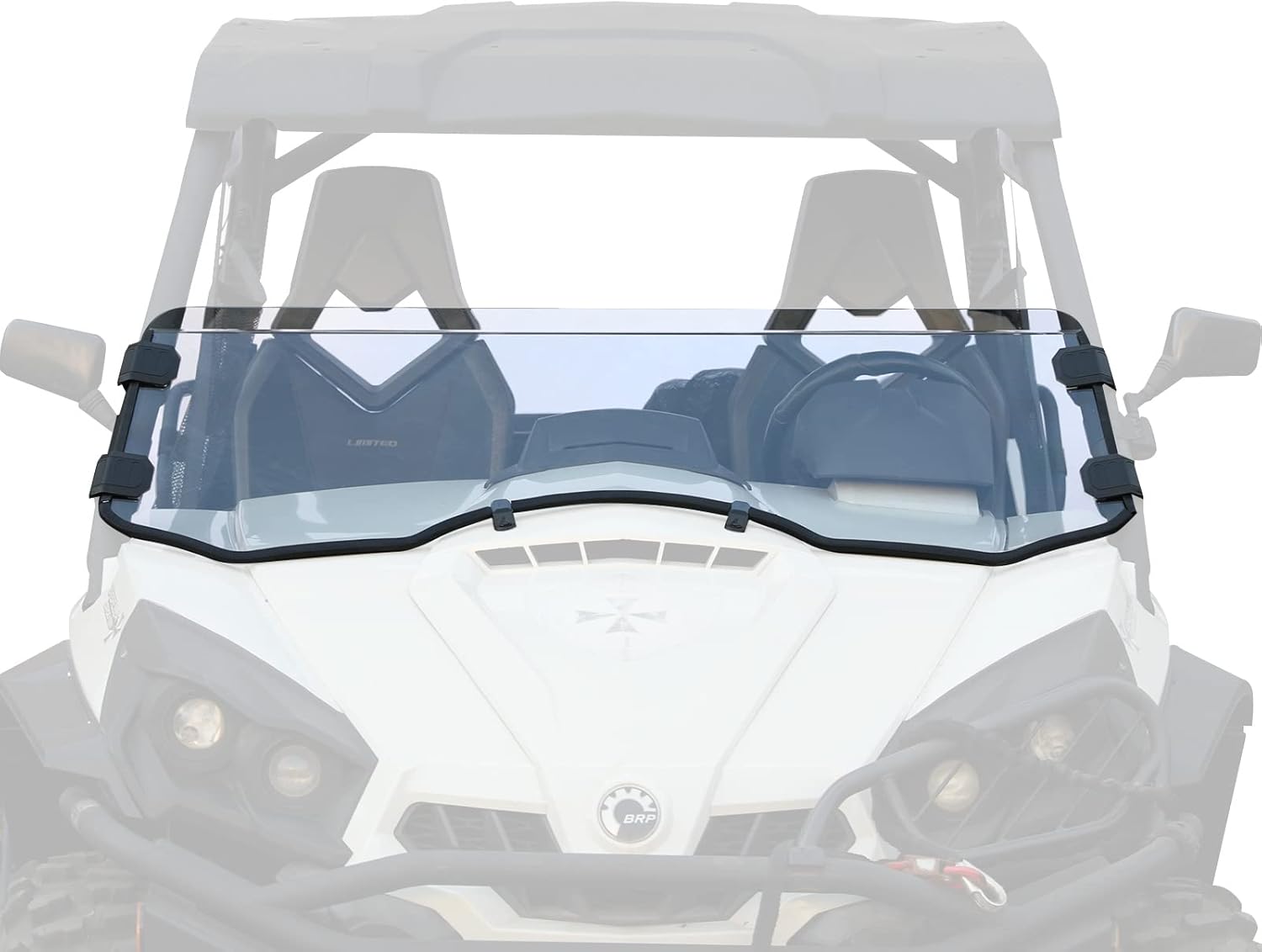 Half Front Windshield for Can Am Commander 800/1000, Clear Hard Coated Vented Windscreen G84519