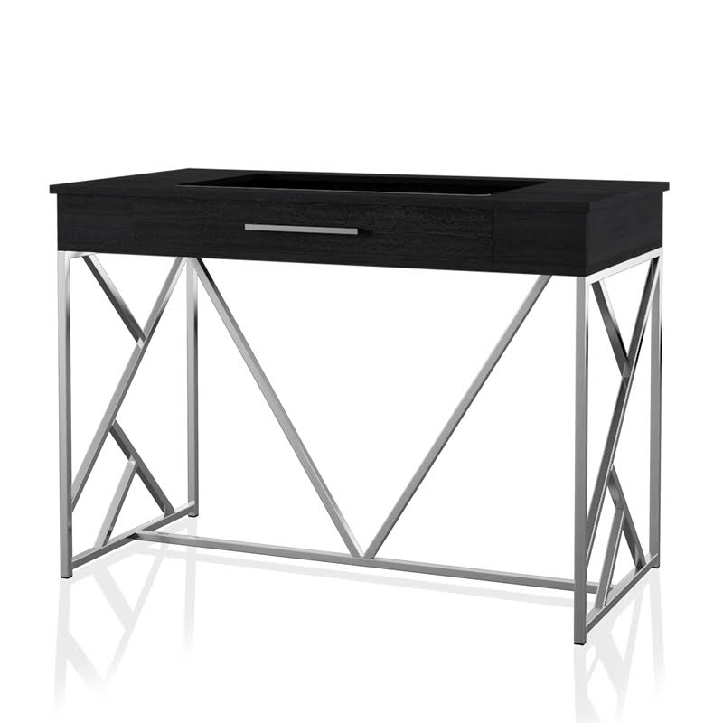 Counter Height Table in Chrome and Black M51225