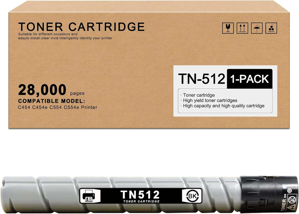 Black 1-Pack TN512 Toner Cartridge for Konica Minolta Bizhub C454 C454e C554 C554e MFP Printers V810