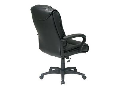 Black Leather Executive Swivel Chair with Armrests V517