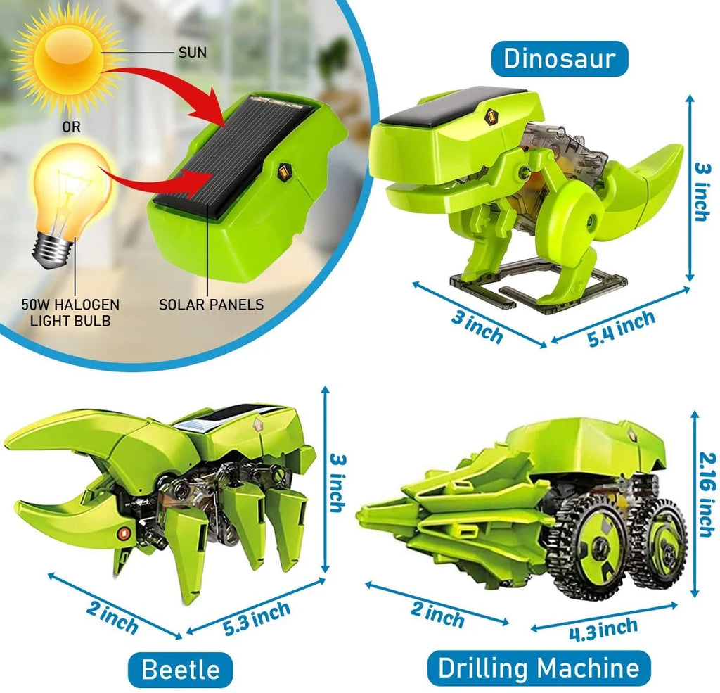 Solar Robot Kit 3-in-1 DIY Dinosaurs Science Kits Toys P8103