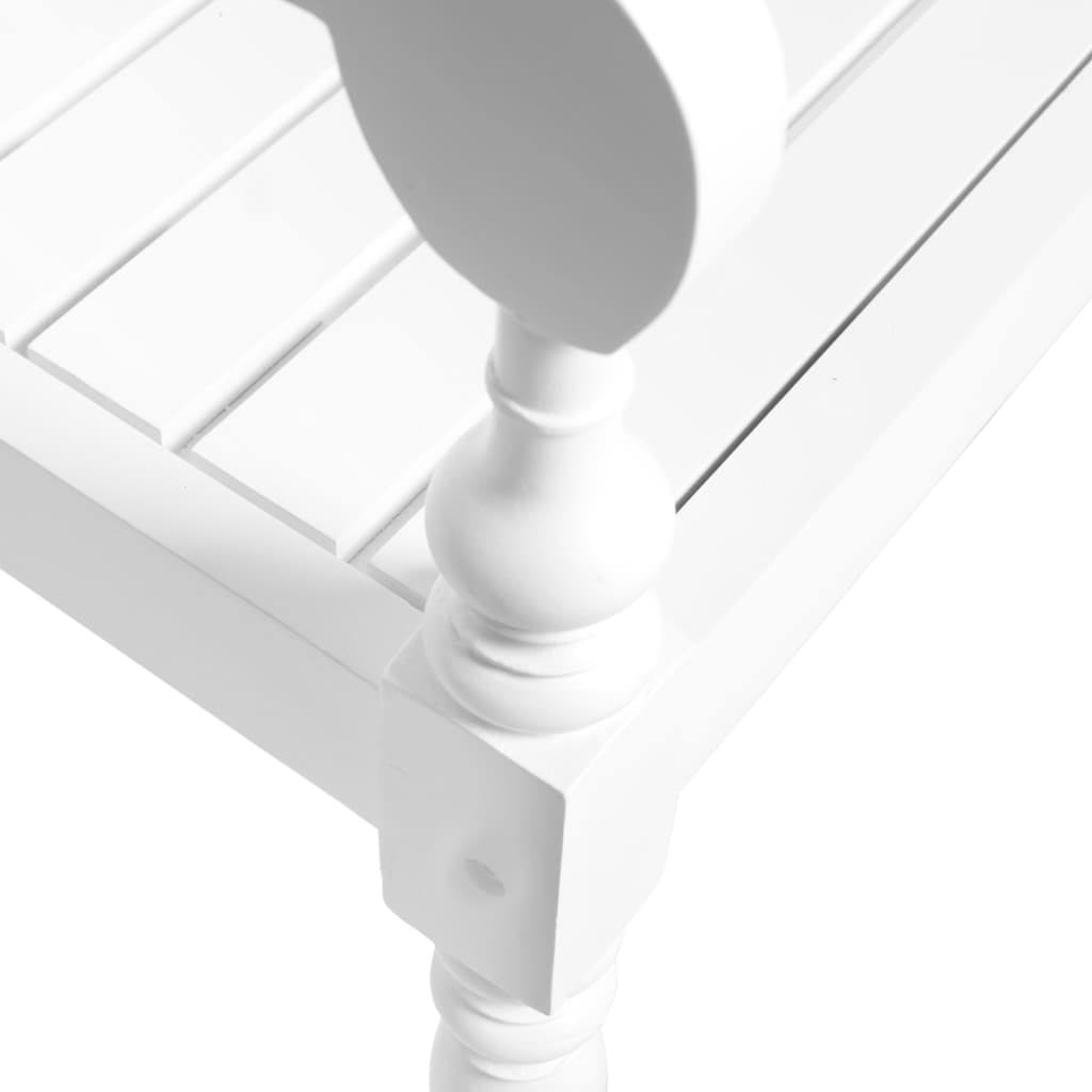 Solid Mahogany Wood White Bench K439350