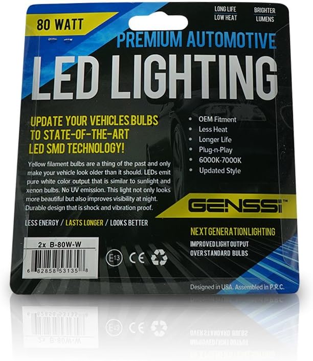 80W LED Headlight Bulb Pack of 2 J7121
