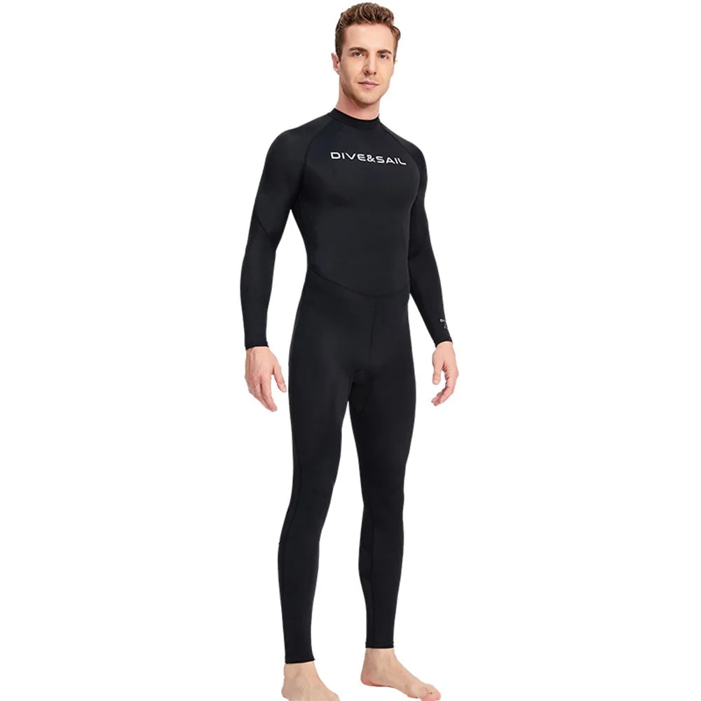 Men One Piece Swimsuit with Back Zipper Quick Dry Long Sleeve Surf Suit Y1172