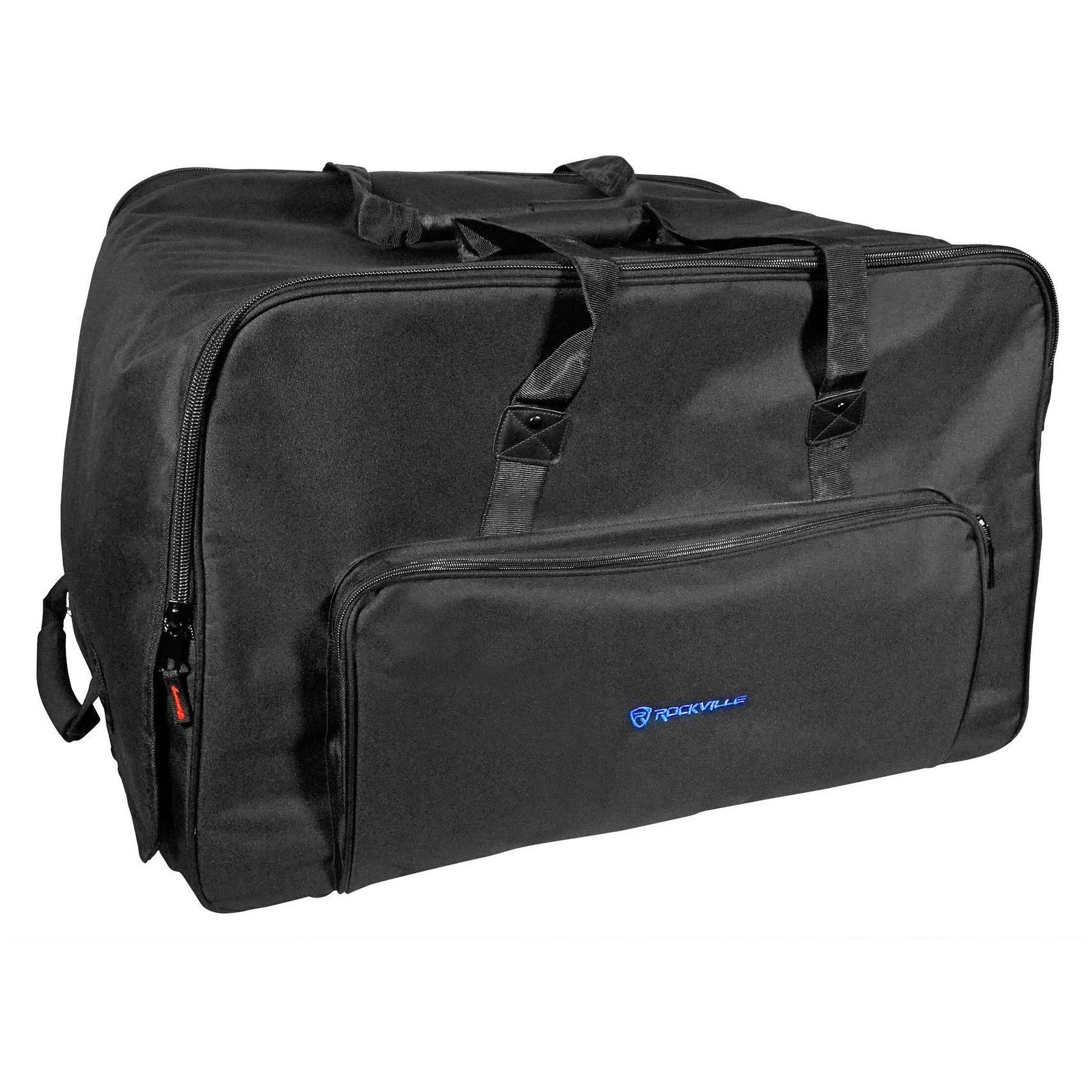 Rockville Rolling Travel Case Speaker Bag with Handle and Wheels E449029