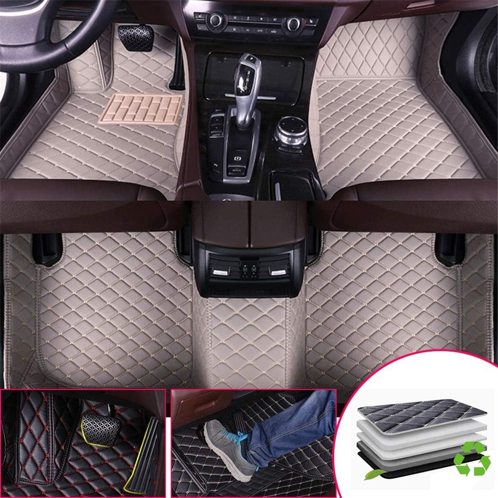 Black Beige Custom Car Floor Mats for Honda Civic W6360