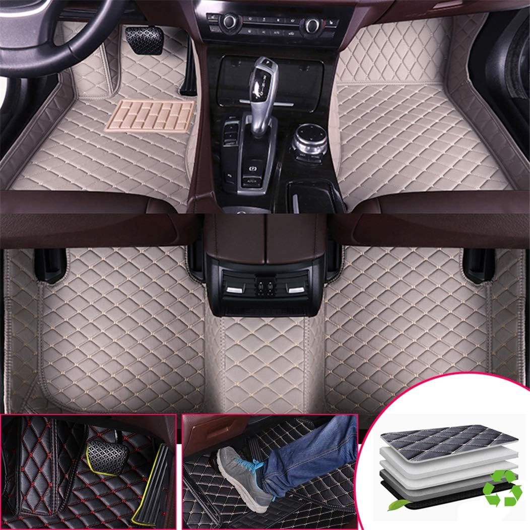 Black Beige Custom Car Floor Mats for Honda Civic W6360