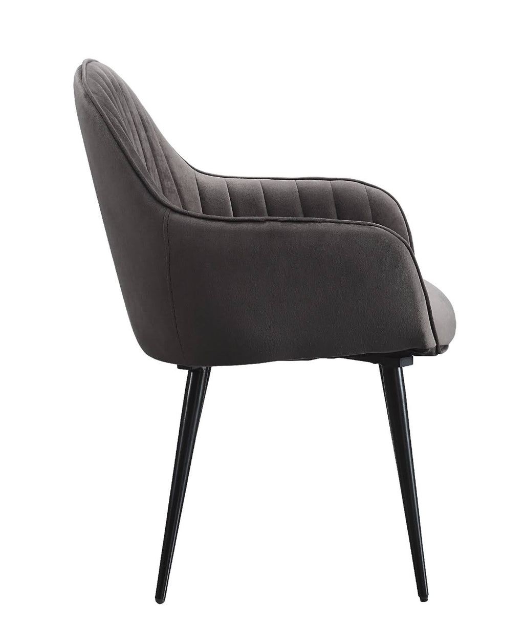 Dark Gray Fabric Side Chair with Black Finish A16586