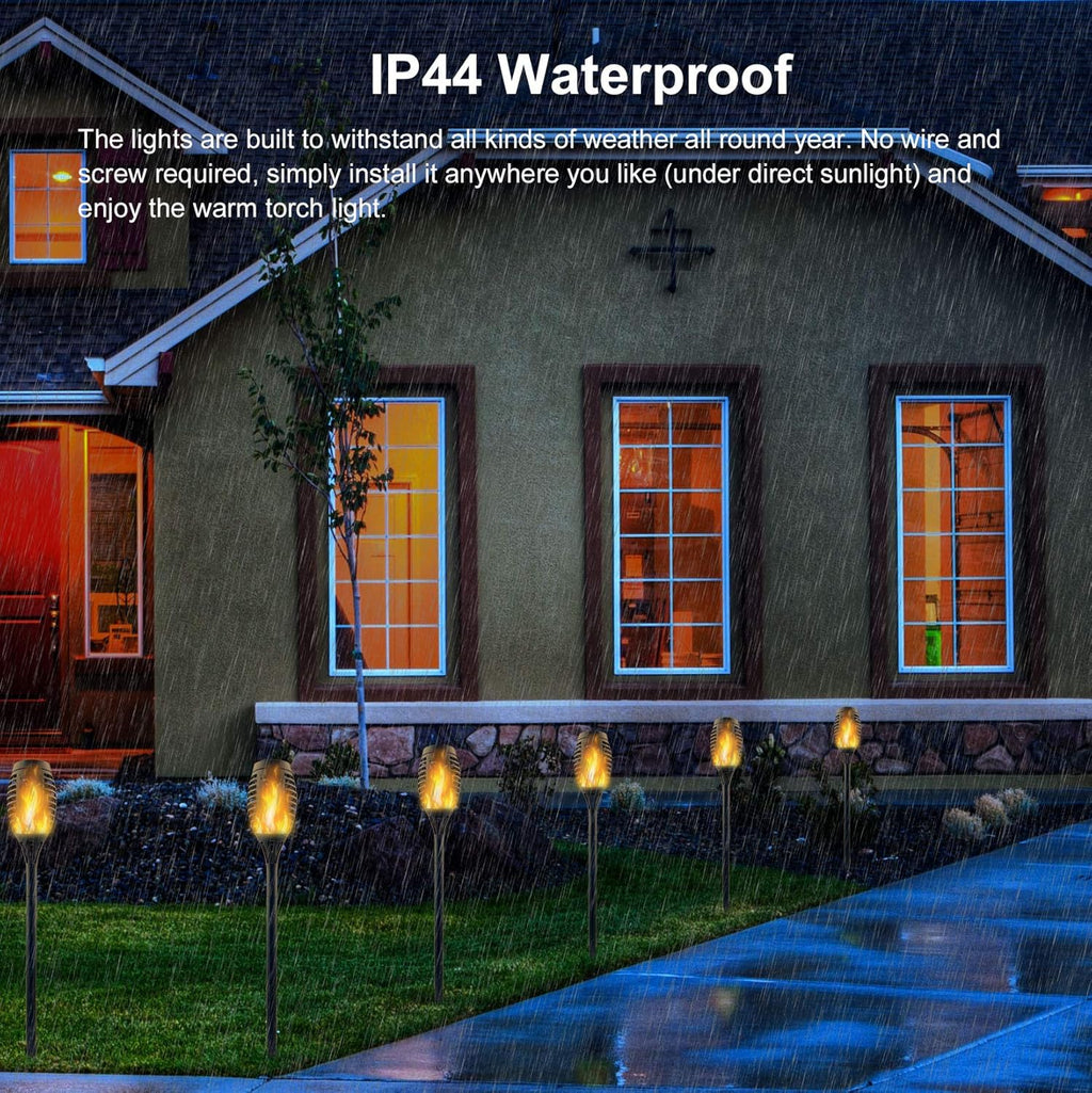 16 Pack Solar Torch Lights with Flickering Flames, Waterproof K26868