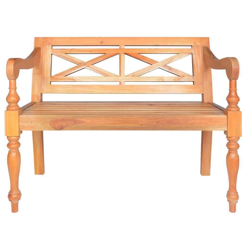 Solid Mahogany Wood White Bench K439350