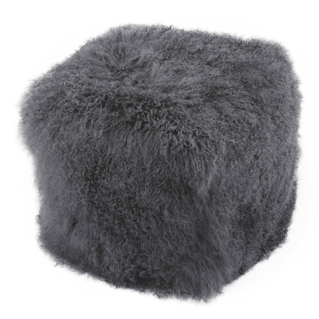 Black Snow Lamb Fur Pouf W681138