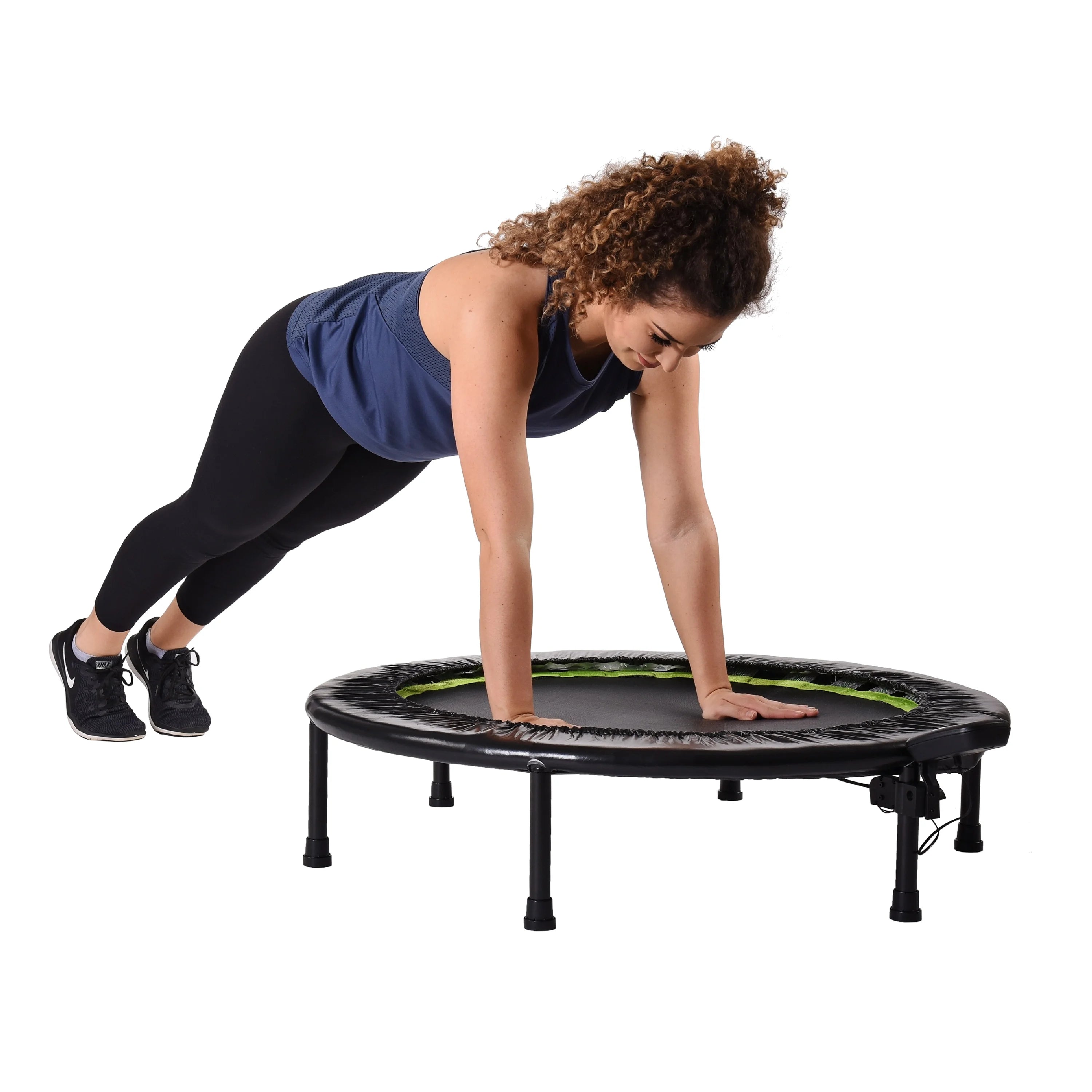 36" Round Foldable Fitness Trampoline with Workout Monitor Q817506