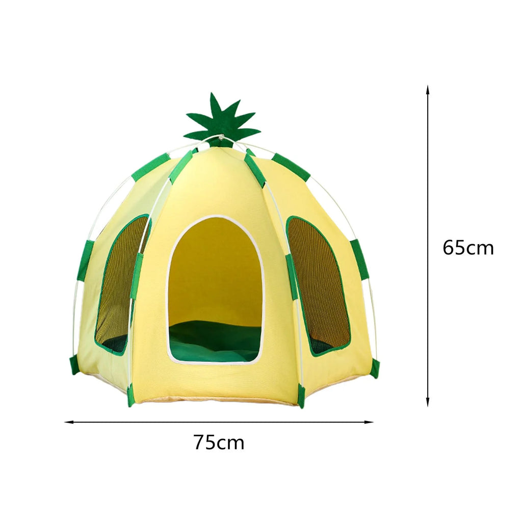 Pineapple Cat Dog Tent Hut Portable Pet House J43708