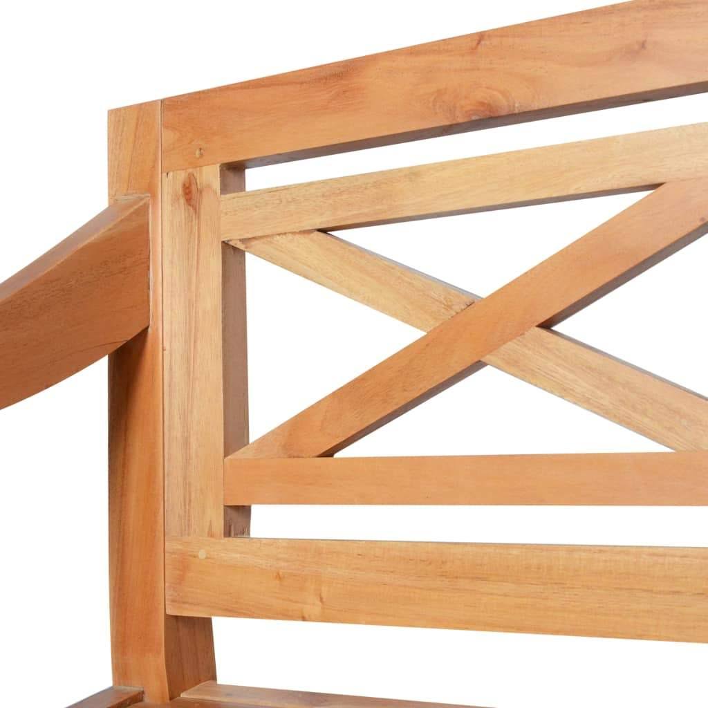 Solid Mahogany Wood White Bench K439350
