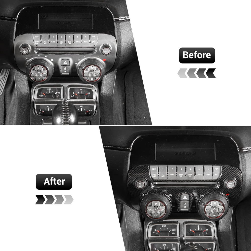 Carbon Fiber Center Console Dashboard Radio Panel Trim for Chevrolet Camaro Pack of 2 X67181