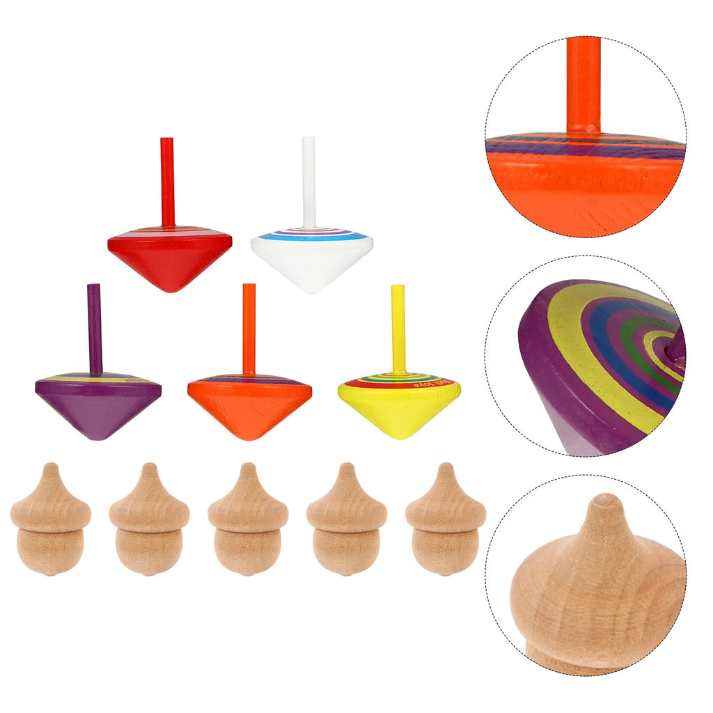 10pcs Wooden Tops Toy S375772