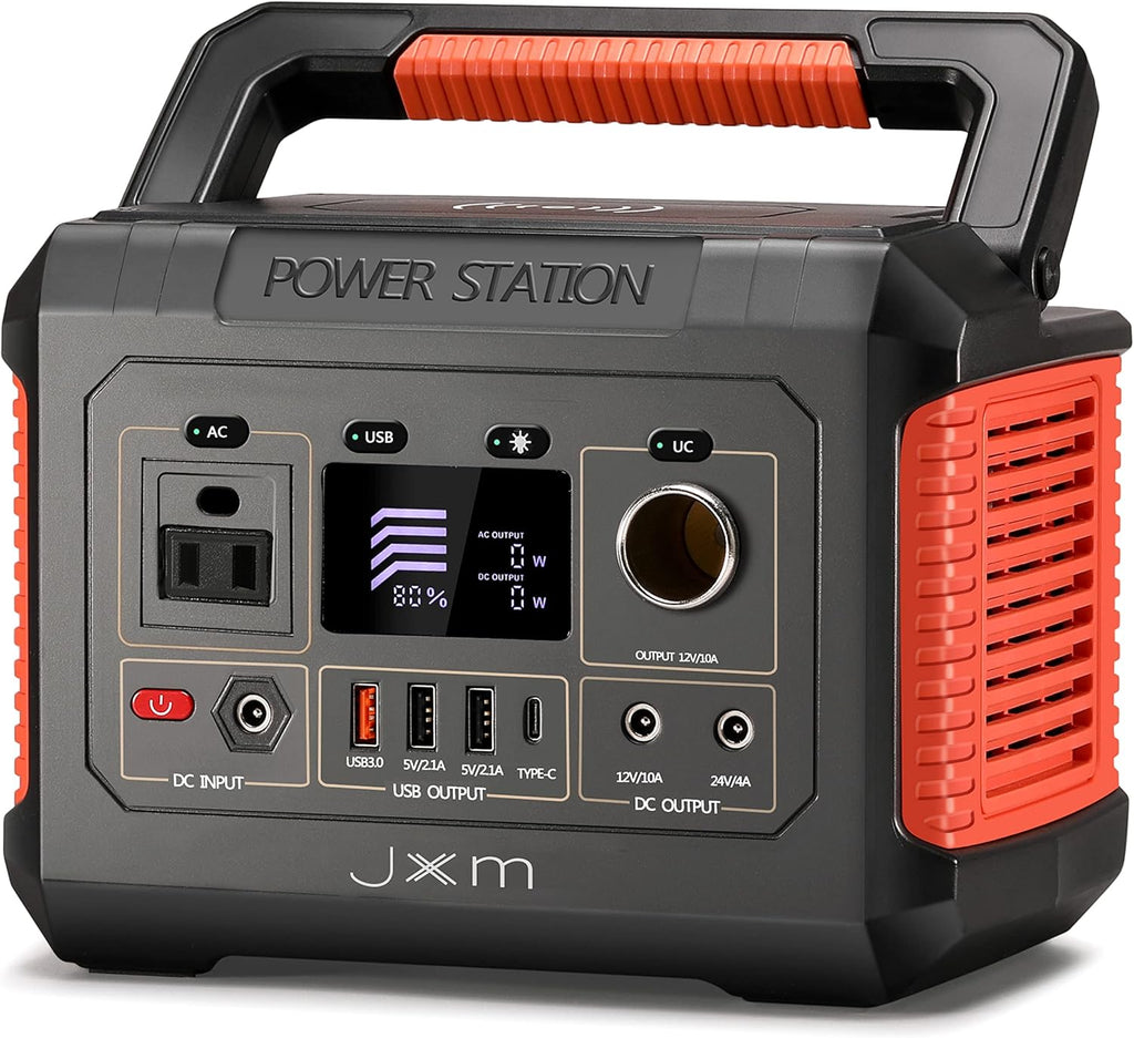 Portable Power Station 519Wh Solar Generator, 110V/500W Pure Sine Wave AC Outlet, Regulated 12V DC E2057