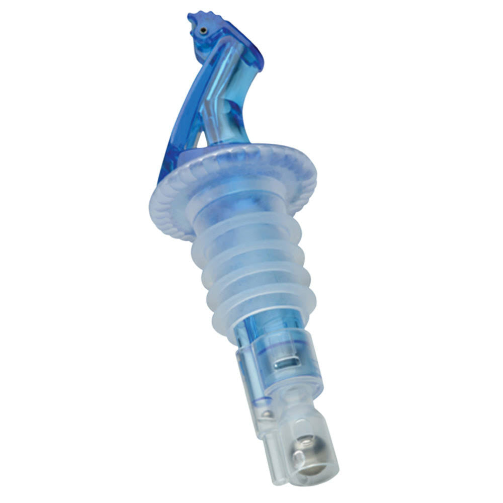300 Bl F 3 oz. Ocean Blue Measured Liquor Pourer with Fliptop - 12/Pack D34017