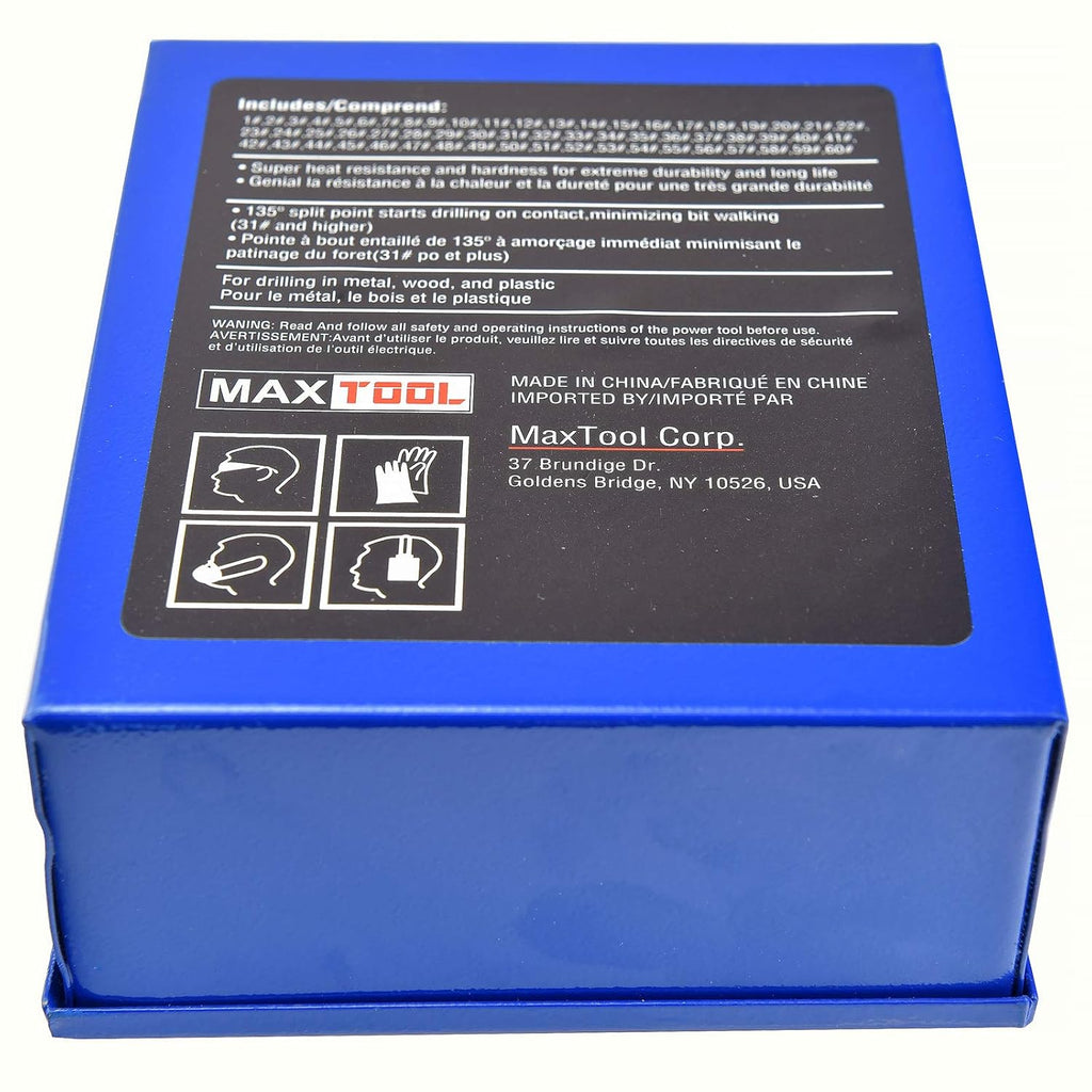 60 Piece High Speed Steel M2 Twist Drill Bit Set Y571