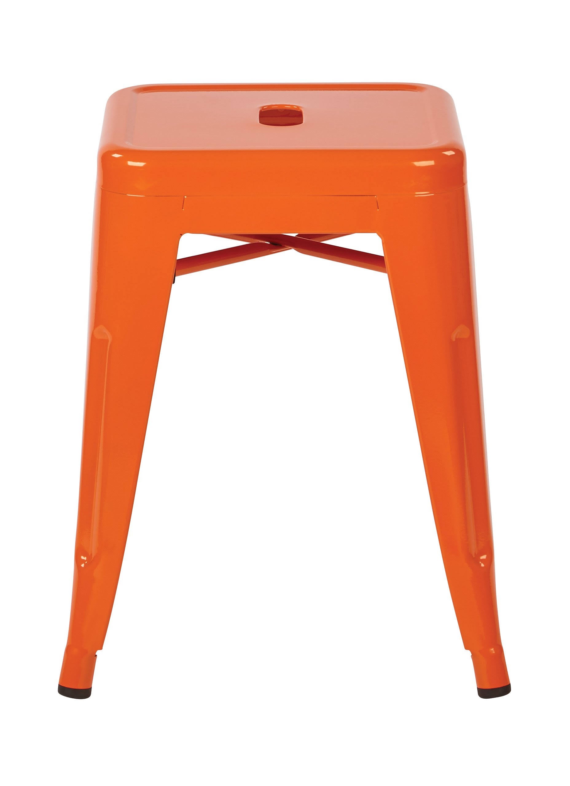 Orange Metal Backless Stool G922304