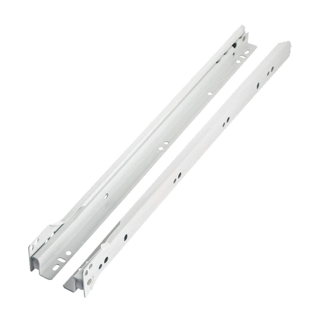 White 16-inch 75-Pound Capacity 3/4 Extension Euro Epoxy Slide (Pack of 10 Pairs) C4354