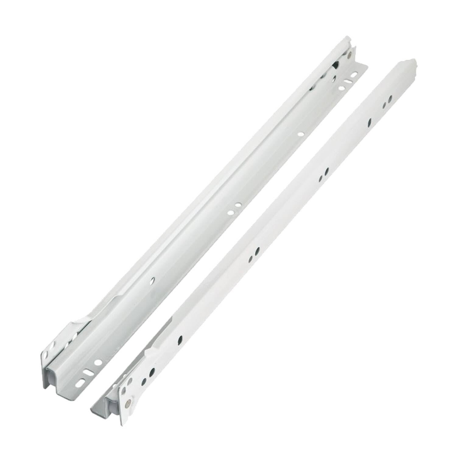 White 16-inch 75-Pound Capacity 3/4 Extension Euro Epoxy Slide (Pack of 10 Pairs) C4354