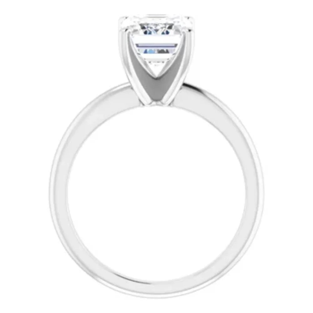 2.97Ct Platinum Lab Grown Emerald Cut Diamond Engagement Ring O900292