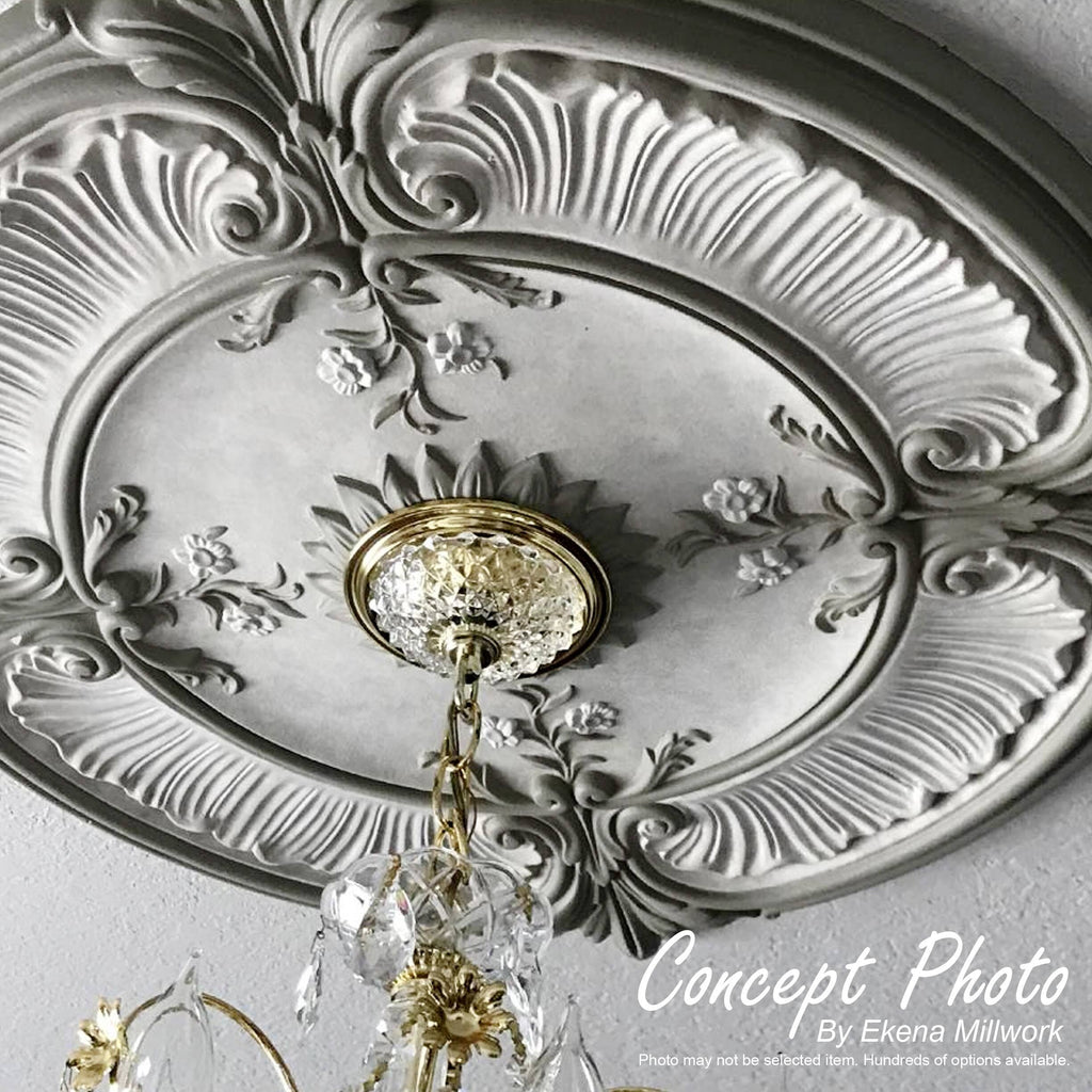 Small Alexandria Ceiling Medallion, Hand-Painted Brass K533