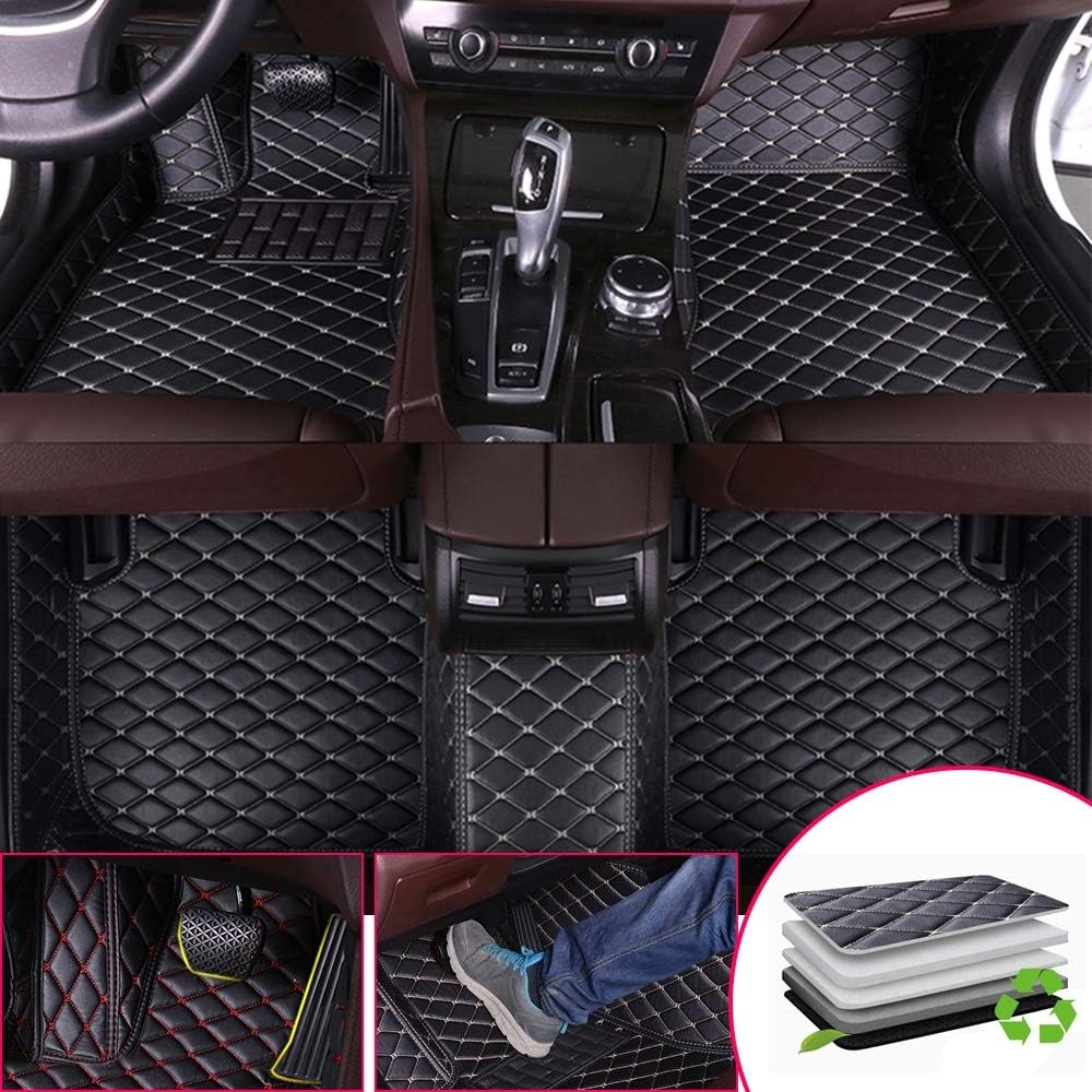 Black Beige Custom Car Floor Mats for Honda Civic W6360