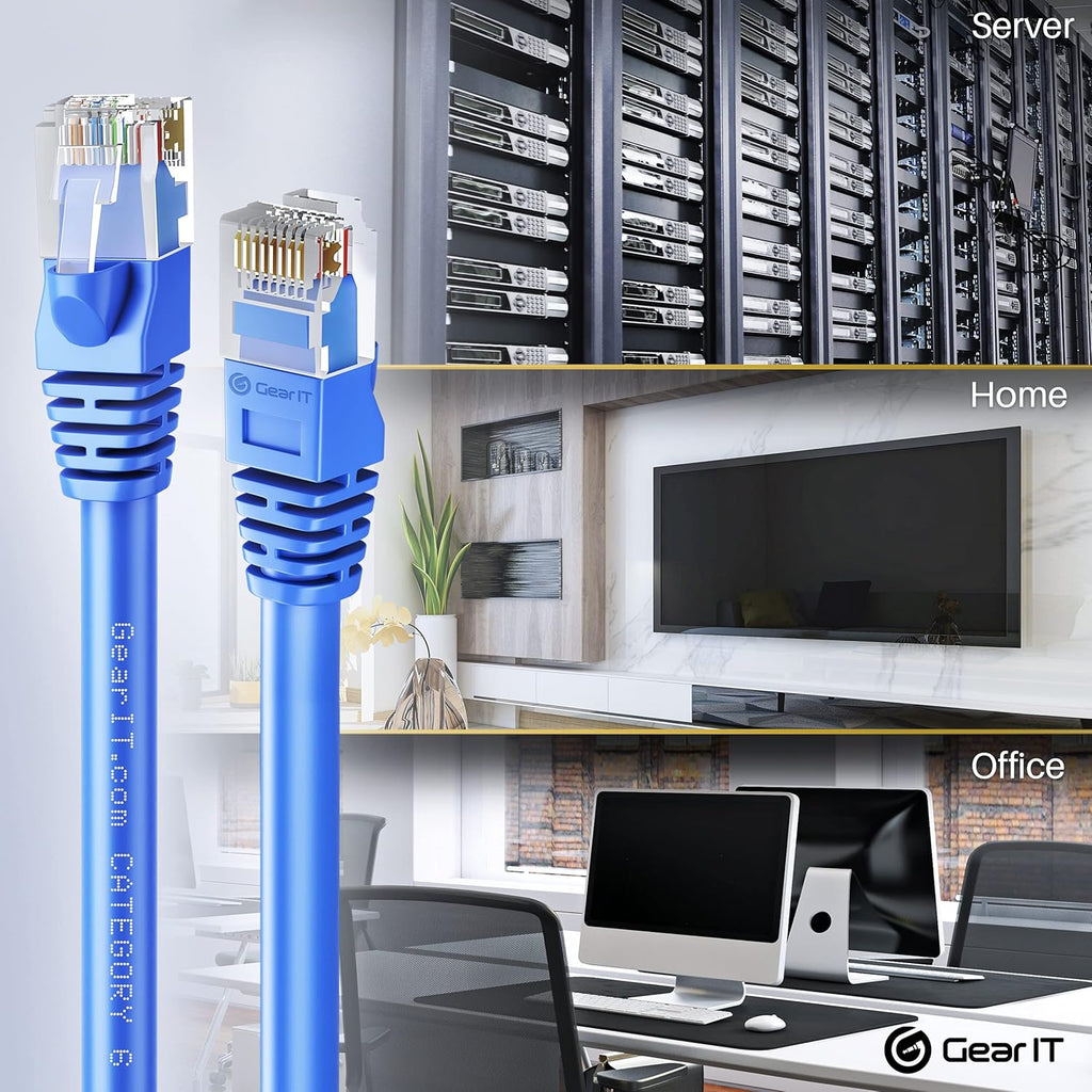 Cat 6 Ethernet Cable 100 ft (5-Pack) Blue O74965