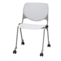 Light Grey White Stack Chair with Casters K830