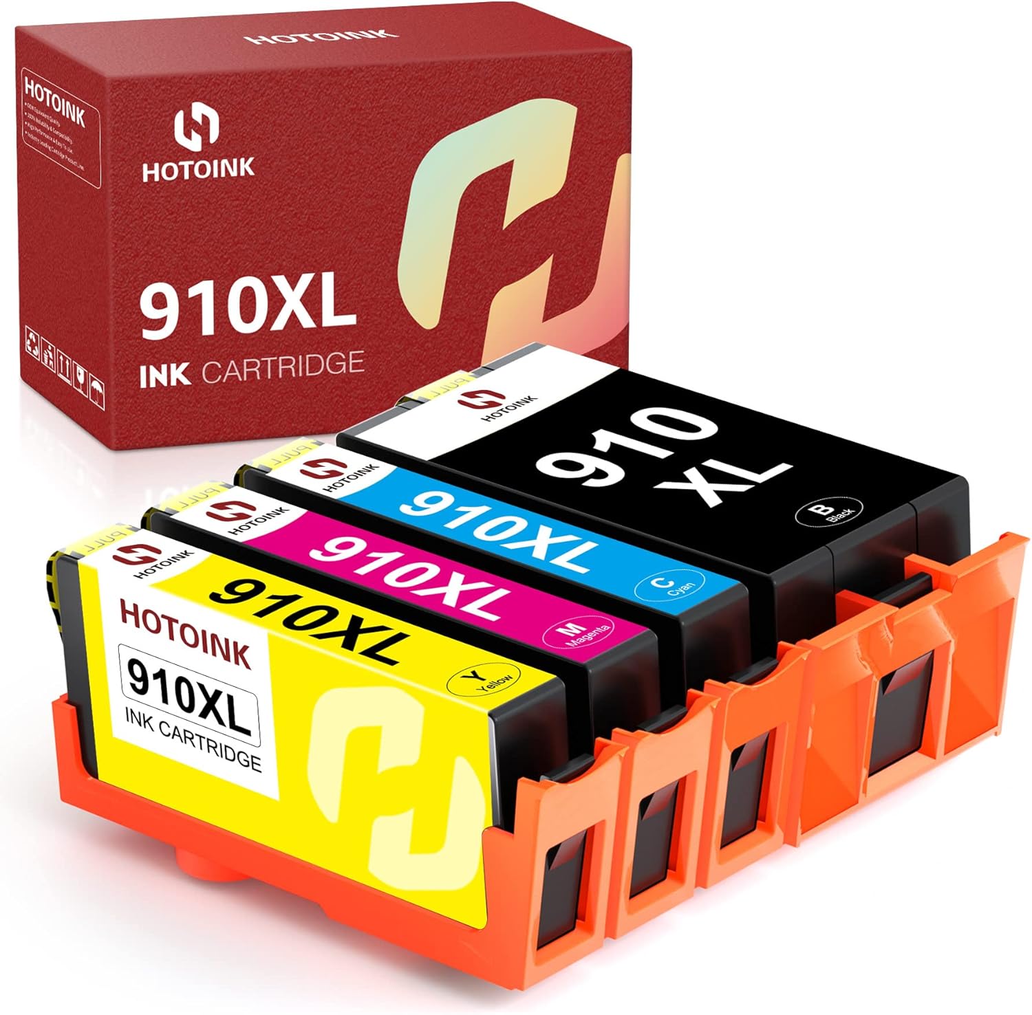 4 Pack Cyan Magenta Yellow Black Ink Cartridge Combo Pack for HP 910 XL R14369