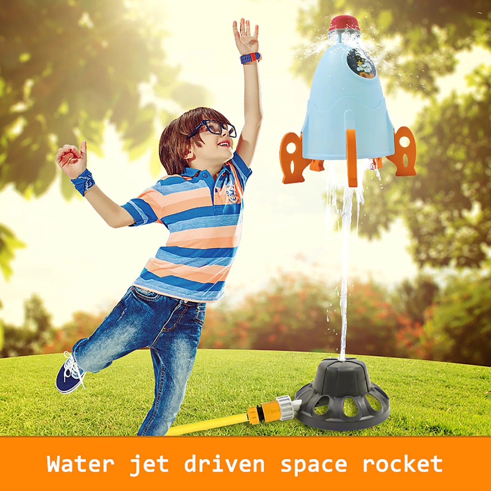 Rocket Sprinkler Outdoor Water Spray Toy D7076