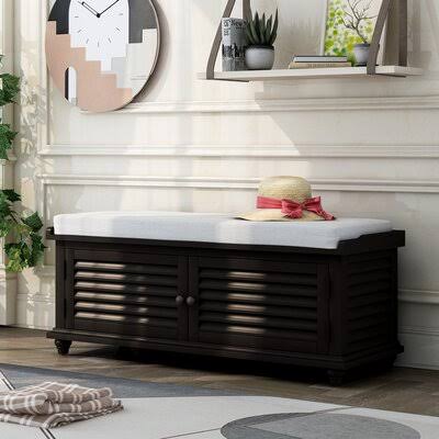 Solid Wood Entryway Storage Bench D931526