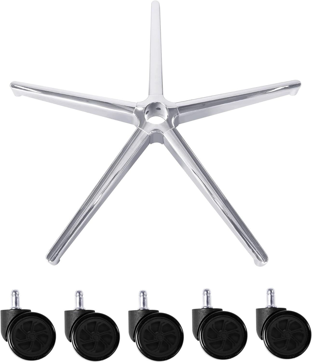 28 Inch Metal Chair Base Replacement with 5 Casters G9341