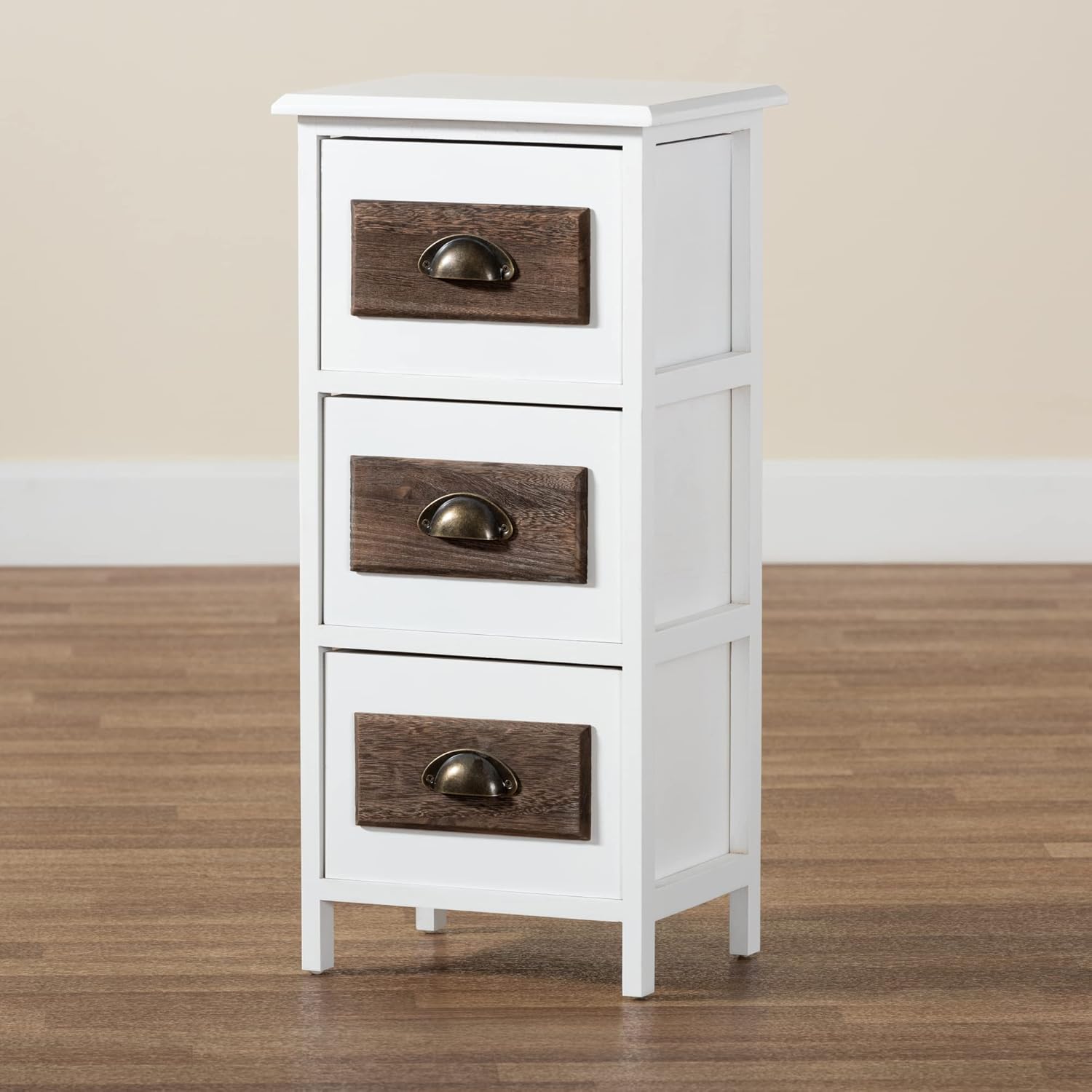 Walnut Brown/White Multipurpose Shelving and Cabinets V8419