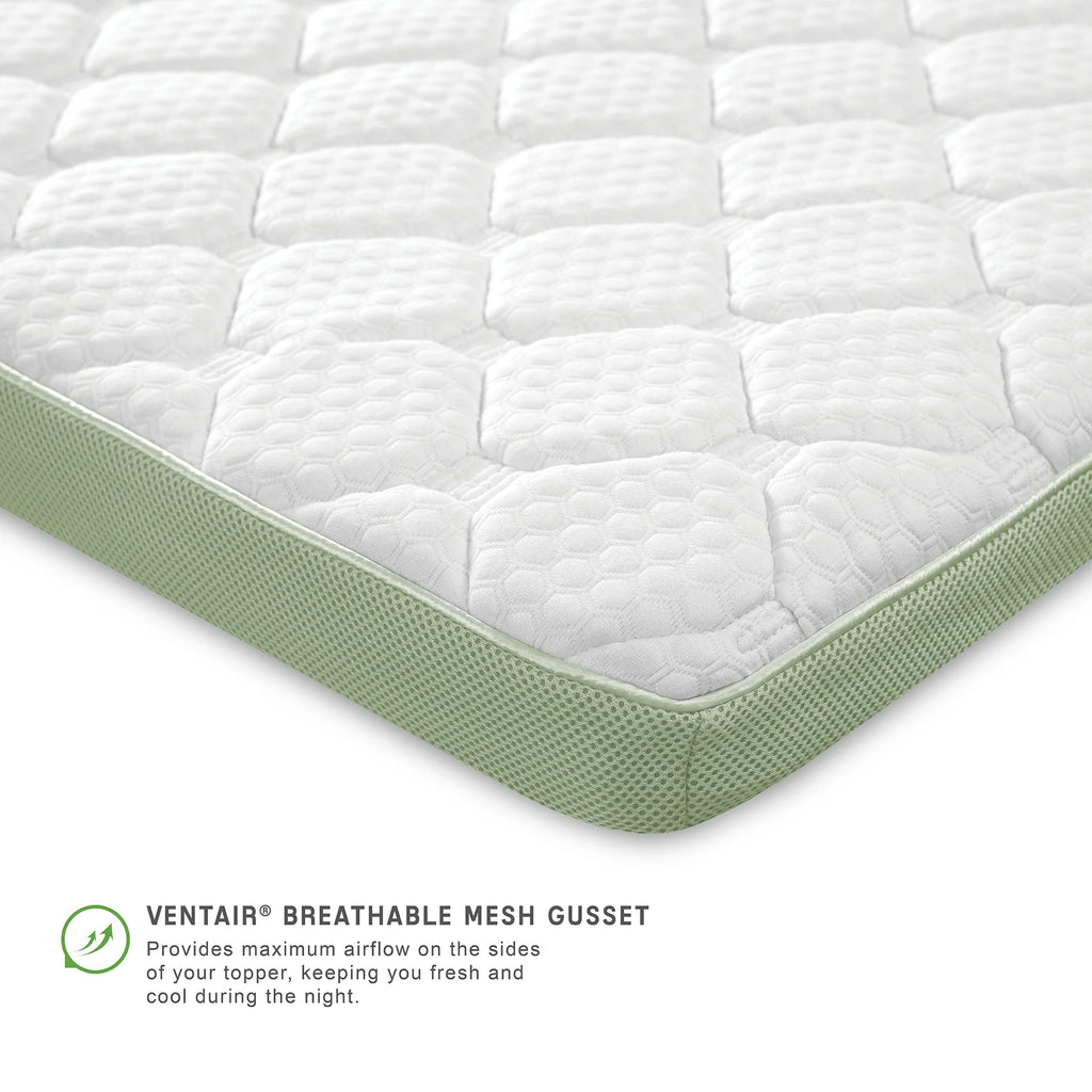 White Full Quilted Memory Foam Mattress Topper L518