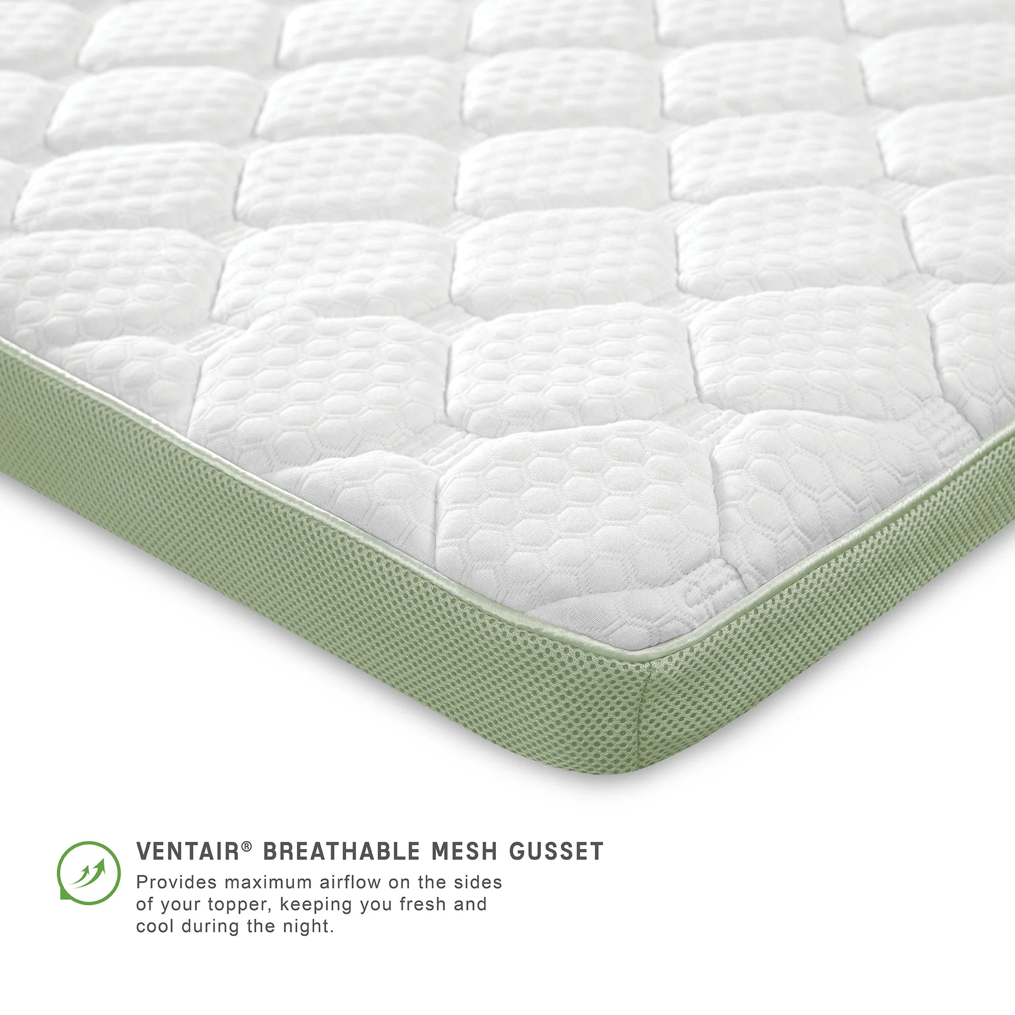 White Full Quilted Memory Foam Mattress Topper L518