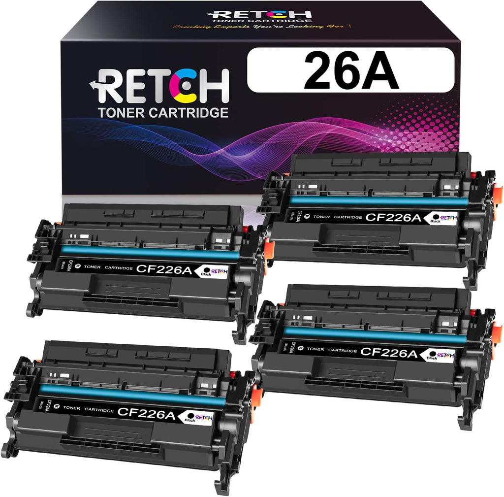 Black Toner Cartridges for HP 26A CF226A 26X CF226X (4 Pack) T631