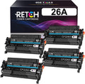Black Toner Cartridges for HP 26A CF226A 26X CF226X (4 Pack) T631