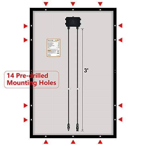 2 Pieces 100 Watt 12 Volt Polycrystalline Solar Panel Black Frame M322