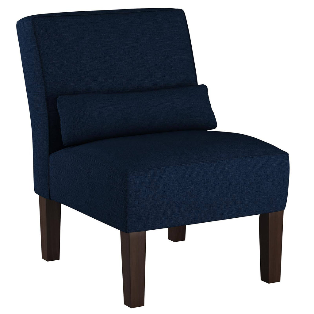 Navy Linen Armless Chair Q3880