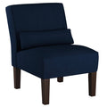 Navy Linen Armless Chair Q3880