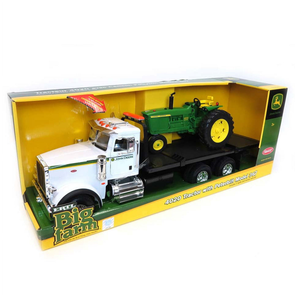 Big Farm Peterbilt Rollback with John Deere 4020 Tractor Sounds B291743