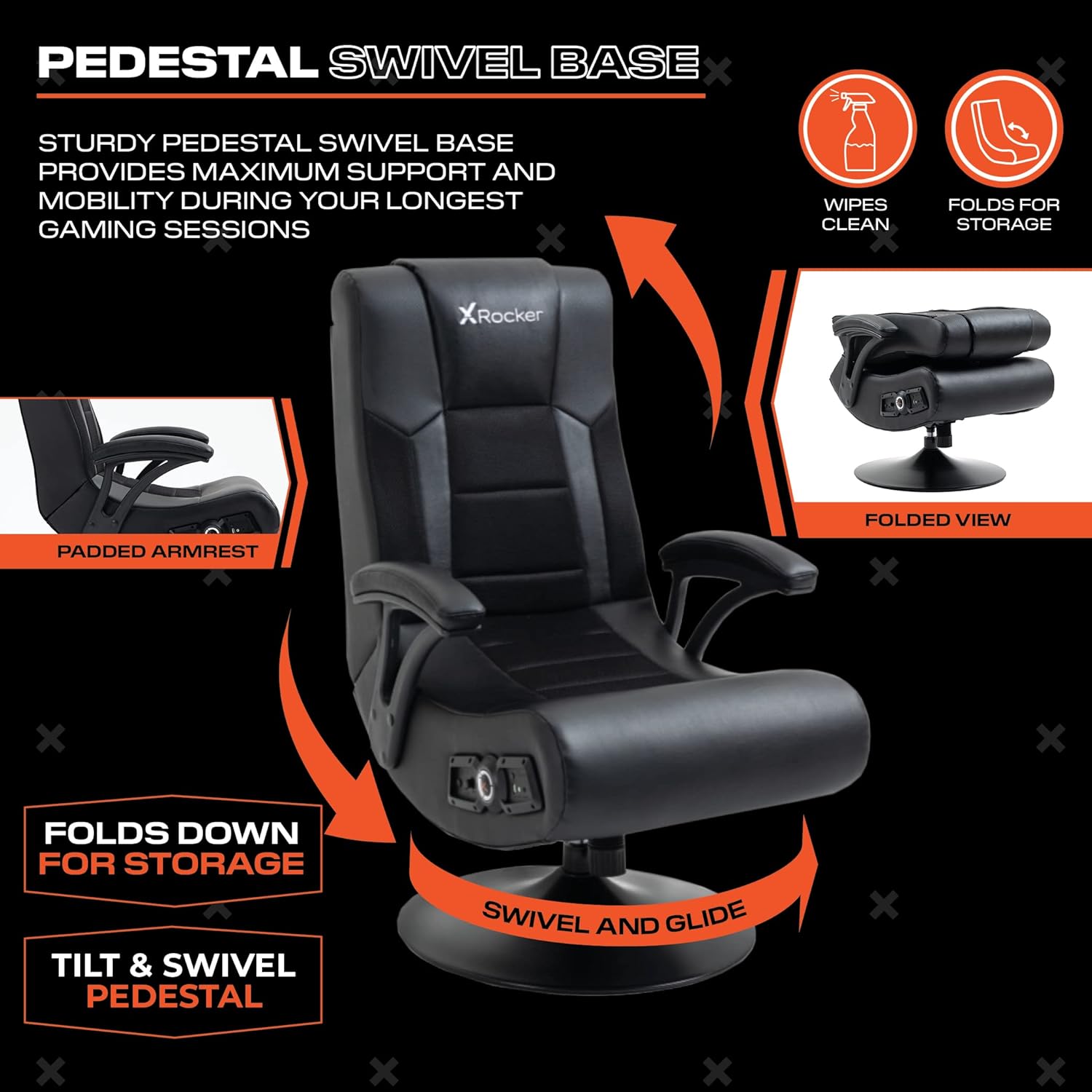 Wireless Black 2.1 Gaming Chair J480