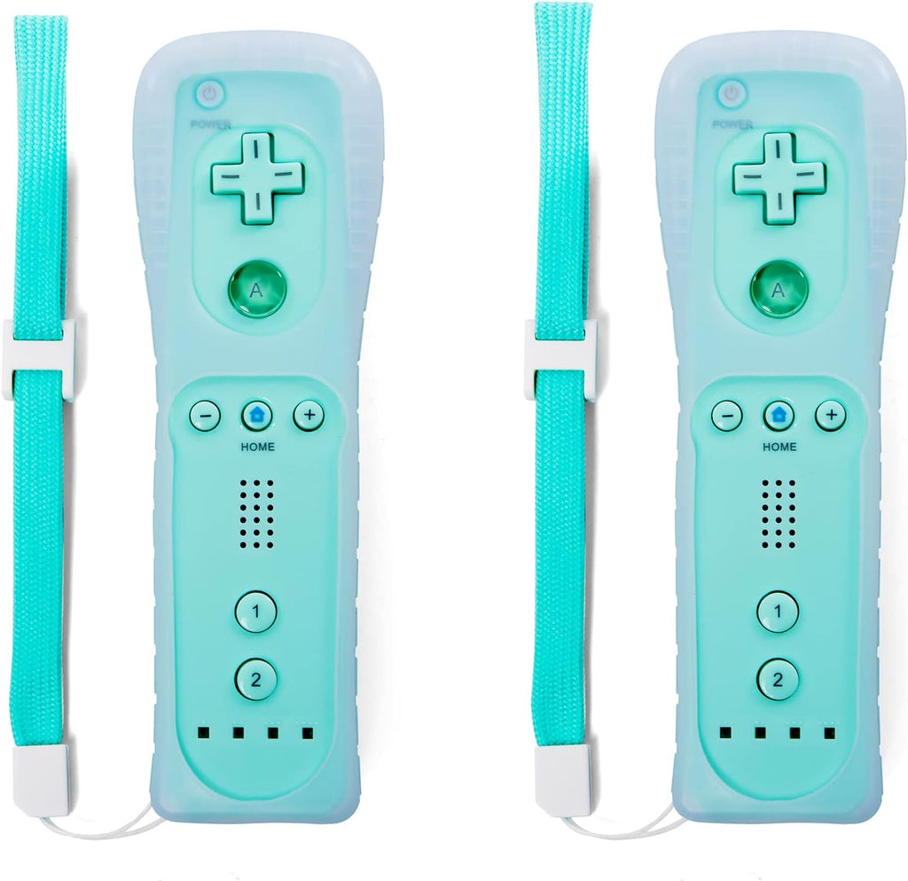 Wii Remote Controller 4 Pack Silicone Case and Wrist Strap, White Black Deep Blue Red Z505