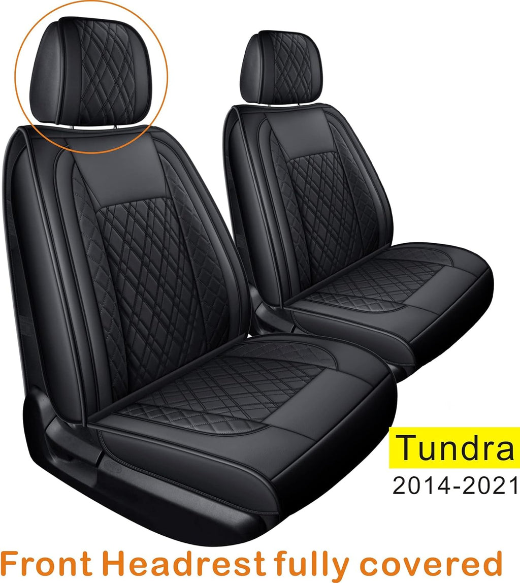 Black Faux Leather Seat Covers Full Set U391